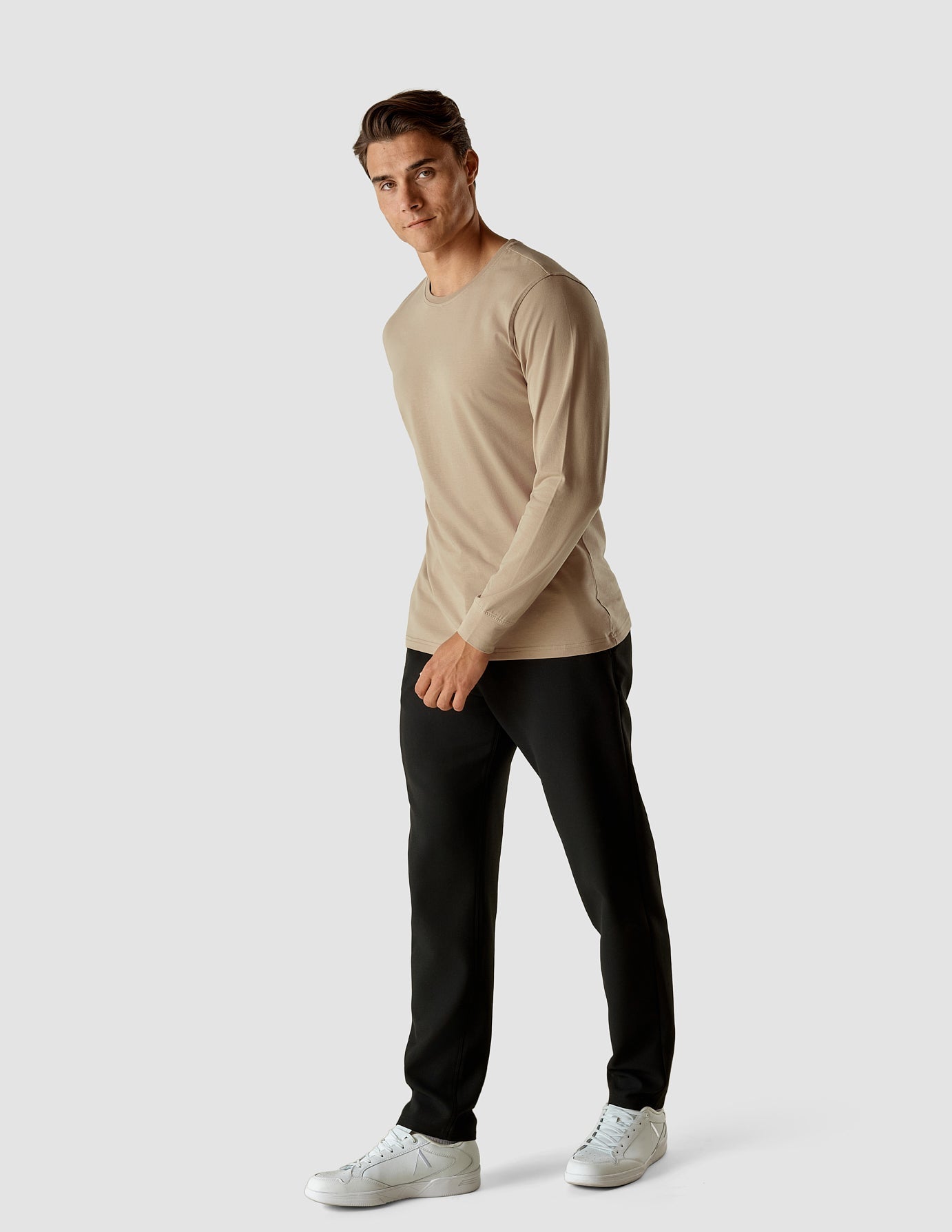 Supima Long-Sleeved T-Shirt Khaki